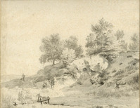 AA 047
<br/>
Studie van een rots- of duinachtig landschap
<br/>
<em>Koekkoek, Barend Cornelis (1803 - 1862)</em>